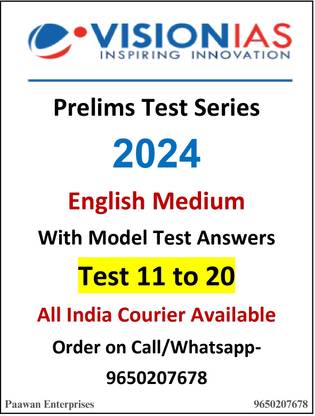 Vision IAS Prelims Test Series 2024 | Test 11 To 20 With Solutions | English Medium | Photocopy (Staple Bound, Vision IAS)