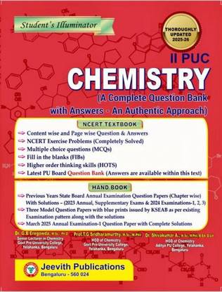 Jeevith 2nd PUC - Chemistry - Student's Illuminator|A Complete Question Bank With Answers- An Authentic Approach|For 2025-26|