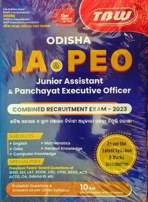 OSSSC PEO Odisha Panchayat Executive Officers Entrance Exam TBW Guide 2023