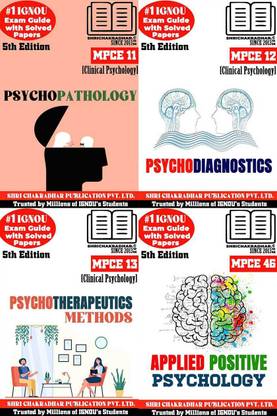 IGNOU MAPC 2nd Year Help Books Combo Of MPCE 11 MPCE 12 MPCE 13 MPCE 46 (5th Edition) (IGNOU Study Notes/Guidebook Chapter-Wise) For Exam Preparations With Solved Latest Previous Year Question Papers (New Syllabus) Including Solved Sample Papers IGNOU MA Clinical Psychology Mpce11 Mpce12 Mpce13 Mpce46