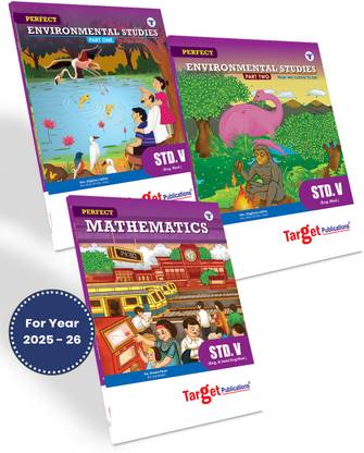 Std 5 EVS And Maths Books | Perfect Notes | English Medium | Maharashtra State Board | Includes Textual Question Answers, MCQs, Pictorial Explanations And Activity Based Questions | Based On New Syllabus | Pack Of 3 Books