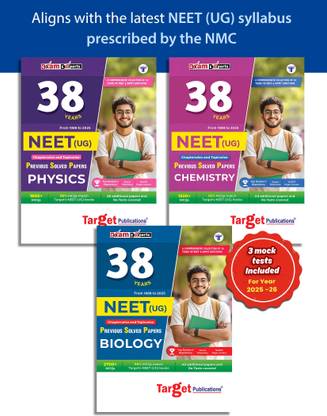 38 Years NEET 2026 PCB (Physics, Chemistry, Biology) Chapterwise Previous Year Solved Question Paper| Topicwise MCQs With Solutions | 1988 To 2025 | As Per Latest Syllabus Prescribed By NMC | Set Of 3