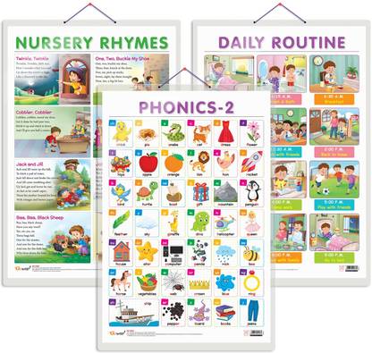 Daily Routine Rhyme For Kids Set of 3 DAILY ROUTINE, NURSERY RHYMES and PHONICS - 2 Early Learning ...