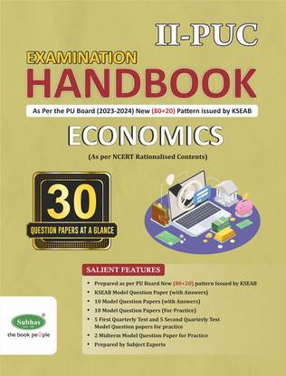 2nd Puc Examination Handbook Economics As Per New Exam Pattern 2023-24
