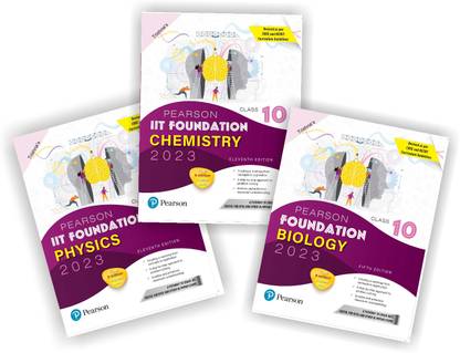 Class 10th IIT Foundation Physics + Chemistry + Biology Pearson For 2023-24 Examinations Set Of 3 Books