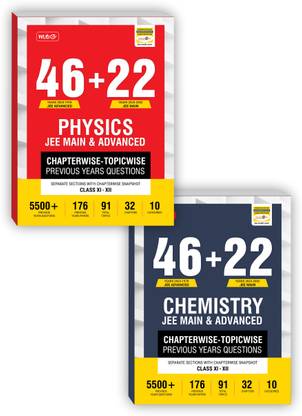 MTG 46 + 22 Years JEE Main And IIT JEE Advanced Previous Years Solved Question (PYQ) Papers With Chapterwise Topicwise Solutions Physics, Chemistry For 2024 Exam (Set Of 2 Books)