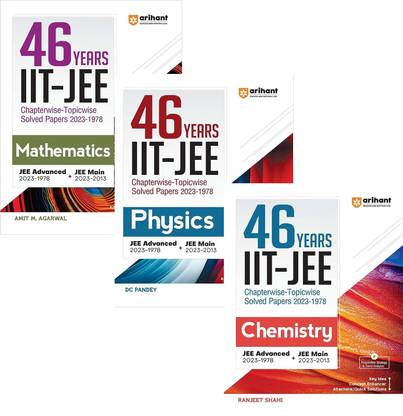 Arihant 46 Years Mathematics-Physics-Chemistry Chapterwise Topicwise Solved Papers 2023-1978 IIT JEE (Jee Main & Advanced) Combo Set Of 3 Books