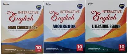 [Lakshya] Combo 3 Book Set New Interact English (Main Course Book & Literature Reader & Work Book ) A Help Book Of English Course 'A' For CLASS 10