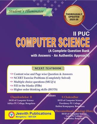 Jeevith 2nd PUC - Computer Science - Student's Illuminator|A Complete Question Bank With Answers -An Authentic Approach| Thoroughly Updated For 2025-26|