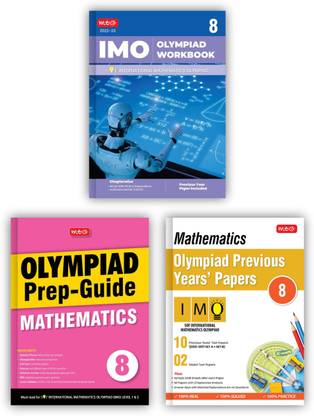 SOF International Mathematics Olympiad (IMO) Work Book, Olympiad Prep-Guide & Previous Years Papers With Mock Test Paper Class 8 - Olympiad Books For 2022-23 Exam (Set Of 3 Books)
