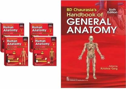 B.D Chaurasia's Human Anatomy 4 Volume Set ( Vol-1 To Vol-4 ) + B.D Chaurasia's Handbook Of General Anatomy 6ED ( PB 2021 Set Of 4 Books ) Product Bundle With General Anatomy ( Paperback, Krishan Garg)