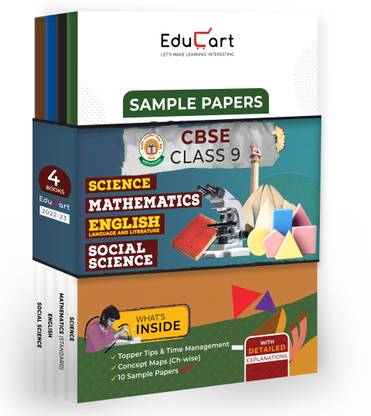 Educart CBSE Class 9 Sample Papers 2022-23 Bundle - Science, Maths, Social Science And English (4 Books) 2022