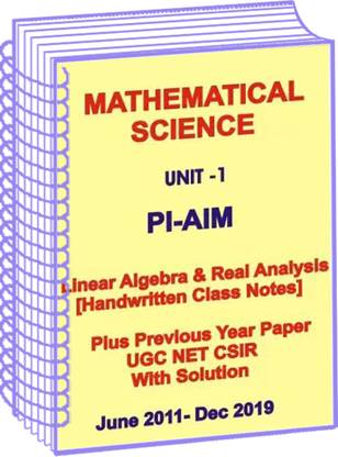 Mathematical Science Handwritten Class Notes PI AIM And Previous Year Paper With Solution