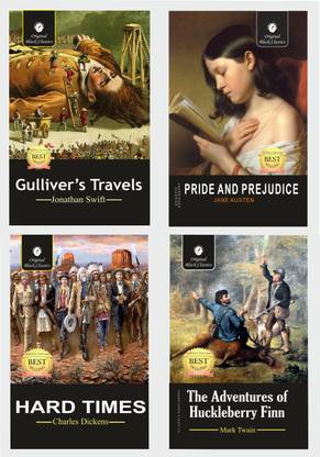 Gulliver's Travels By Jonathan Swift , Pride And Prejudice By Jane Austen, Hard Times By Charles Dickens & The Adventure Of Huckleberry Finn By Mark Twain - Set Of 4 Books - UPSC Civil Services Exams English Literature Optional Paper - Section B Of Paper 1