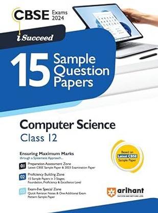 Arihant Cbse Sample Question Papers Class 12 Computer Science Book For Board Exam 2024
