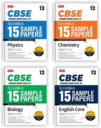 MTG CBSE ScoreMore 15 Sample Papers Class 12 Physics, Chemistry, Biology, English (Set Of 4 Books) For 2024 Board Exam (Based On CBSE Latest Pattern)