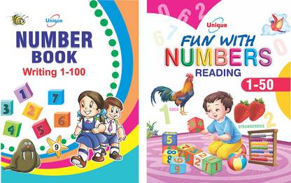 Unique FUN WITH NUMBER 1 TO 50 READING And 1-100 NUMBER WRITING COMBO Books To Learn And Practice Numbers & Counting For 2-5-Year-Old Children - ABC Ka Kha Ga 123
