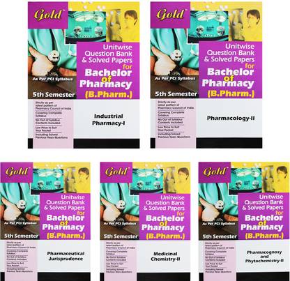 Bachelor Of Pharmacy (B.pharm.) Fifth Semester Unitwise Question Bank And Solved Papers (Set Of 5 Books) (Gbbp-5)