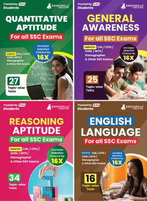 SSC Exam Preparation Books | English, General Knowledge, Quantitative, Reasoning With 120 Topic-Wise Tests (4000+ Solved Questions) - For All SSC Exams (CGL, CHSL, MTS, GD, Etc)