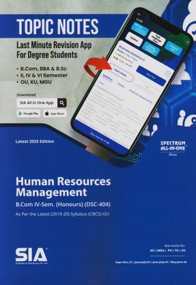 Human Resource Management (Honours) B.Com IV-Sem As Per The Latest (2019-20) Syllabus (CBCS) O.U (DSC-404) Latest 2025 Edition