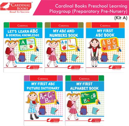 Cardinal Books Preschool Learning Playgroup (Preparatory Pre-Nursery) Kit A| Ages 2-3 Years| My First ABC Picture Dictionary| Alphabet | Number Book For Kids