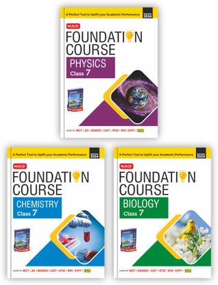 MTG NEET Foundation Class 7 Physics, Chemistry & Biology (Set Of 3 Books) - Useful For Olympiad, NTSE, NVS, KVPY & Boards Exam | Based On NCERT Latest Pattern 2024-25