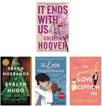 It Ends With Us + Seven Husbands Of Evelyn Hugo + Spanish Love Deception + Love Hypothesis Of 4 Books Combo