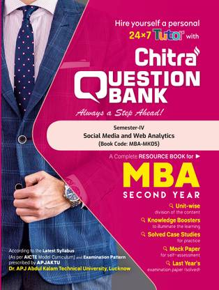 चित्र क्वेश्चन बैंक फॉर MBA - सोशल मीडिया एंड वेब एनालिटिक्स (MBA MK05) - सेमेस्टर 4