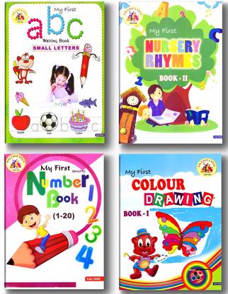 कल्याणी इंग्लिश कॉम्बो बुक सेट फॉर नर्सरी किड्स (स्मॉल Abc राइटिंग, नंबर बुक 1-20, नर्सरी राइम्स-2, माय फर्स्ट कलर ड्रॉइंग बुक-1)