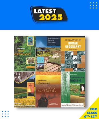 NCERT Geography Books Set Class 6 To 12 English Medium -Binded Books Hardcover, NCERT|New Latest Edition For 2025-2026
