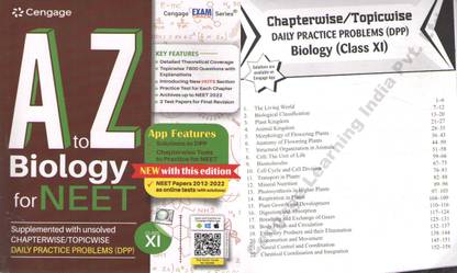 Cengage A To Z Biology For Neet, ( For Class - 11, ) With Chapterwise / Topicwise Daily Practice Problems (Dpp) Set Of Two Books