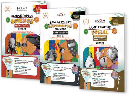 Educart CBSE Class 10 Sample Papers 2022-23 Bundle - Science, SST And Mathematics Standard (3 Books) 2022 Edubook