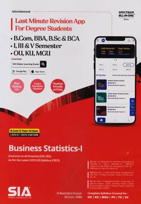 Business Statistics-I B.com II-Year III-Sem | Common To All Streams | As Per The Latest 2019-20 Syllabus CBCS DSC-302 | Latest 2025 Edition