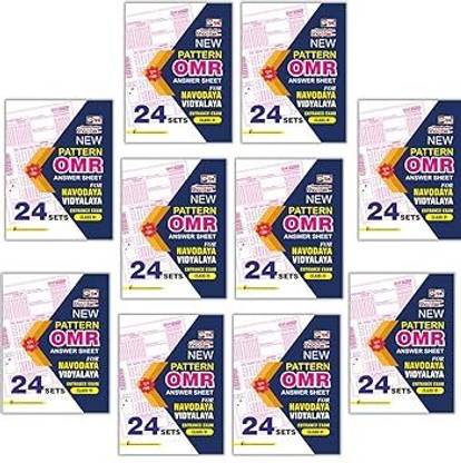 Puja OMR Answer Practice Sheets For Jawahar Navodaya Vidyalaya (JNV) For Class 6 (Set Of 10) (Includes 24 Sets)