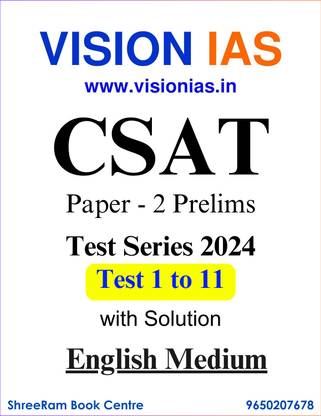 Vision IAS CSAT (Paper-2) Prelims Test Series 2024 | Test 1 To 11 With Solutions | English Medium | Photocopy (Staple Bound, Vision IAS)
