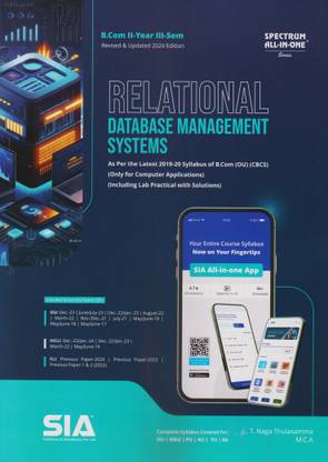 Relational Database Management System (Only For Computer Applications) B.Com II-Year III-Sem As Per The Latest (2019-20) Syllabus Of O.U (CBCS) Including Lab Practical With Solutions