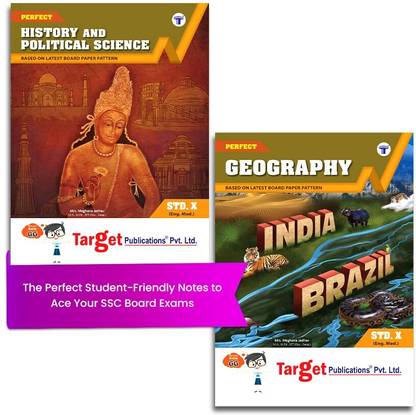 Std 10 Perfect Notes History And Geography Books | English Medium | SSC Maharashtra State Board | Includes Concept Charts, Timelines, Map & Graph Based Questions | Based On Std 10th New Syllabus | Set Of 2 Books