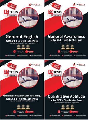 NRA CET Exam For Graduation Pass (Combo Pack Of 4 Books) | 2200+ Topic-Wise Solved MCQs (General Intelligence & Reasoning, General Awareness, Quantitative Aptitude, General English)