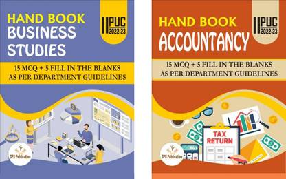 SPR 2nd PUC New Handbook - Business Studies + Accountancy | Set Of 2 Books | 15 MCQ + 5 Fill In The Blanks - 9 Solved Model Papers |