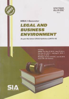 Legal And Business Environment MBA I-Semester As Per The Latest (R22) Syllabus JNTU-Hyderabad Latest 2023 Edition