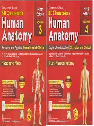 Bd Chaurasia's Human Anatomy Head And Neck & Brain - Neuroanatomy (9th Edition) Vol - 3 & 4, [set Of Two Books]