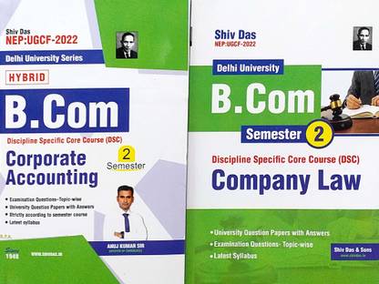 Shiv Das Combo Delhi University B Com Prog 1st Year Corporate Accounting & Company Law DSC Course Set Of 2 Books Semester 2 UGCF/NEP Past Year Papers Applicable Regular SOL NCWEB