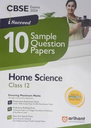 Arihant Cbse Sample Question Papers Home Science Class 12 Book For Board Exam 2024