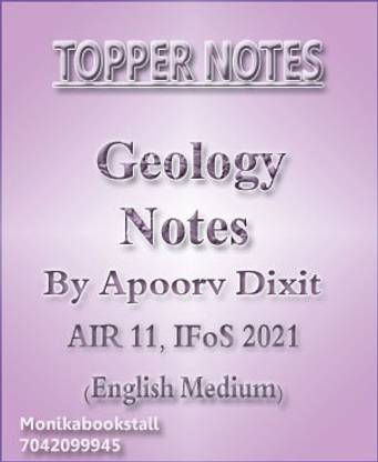 Geology Notes By Apoorv Dixit AIR 11, IFoS 2021 Topper Notes English Medium