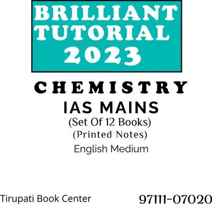 CHEMISTRY IAS MAINS Notes BRILLIANT TUTORIAL Printed Notes Set Of 12 Books
