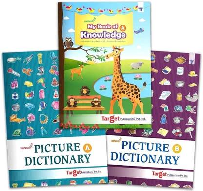 Nurture Picture Dictionary Books For Kids In English | 3 To 7 Year Old Children | Introduces - Alphabets, Numbers, EVS And GK | Visual Dictionary Of More Than 550 Objects With Activities | Set Of 3 Books