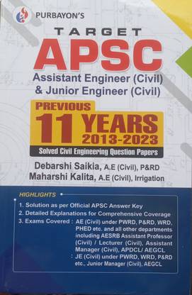 Target Apsc Assistant Engineer (Civil) & Junior Engineer (Civil) English Medium. Previous 11 Years Civil Engineering Solved Papers
