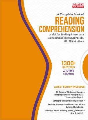 A Complete Book OF READING COMPREHENSION Useful For Banking & Insurance Examinations Like SBI,IBPS,RBI,LIC,ESIC