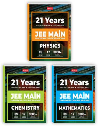 MTG 21 Years JEE MAIN Previous Years Solved Papers With Chapterwise Topicwise Solutions Physics, Chemistry And Mathematics (Set Of 3 Books) - JEE Main Books For 2023 Exam (89 JEE Main ONLINE & 17 OFFLINE Papers)