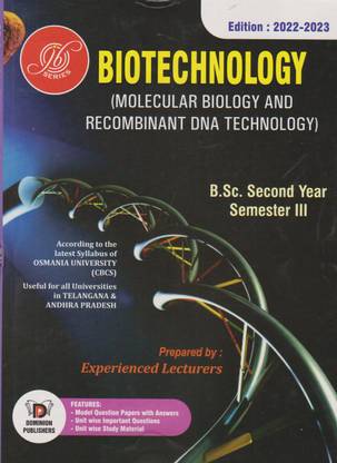Biotechnology (Molecular Biology And Recombinant DNA Technology) For B.Sc Second Year 3rd Semester